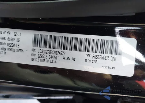 2012 Dodge Avenger Se from USA, damaged, VIN 1C3CDZAB3CN174677